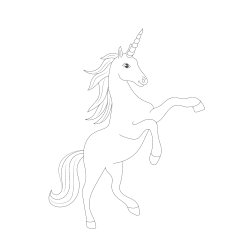 Rearing unicorn coloring page