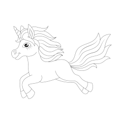 Running cute unicorn