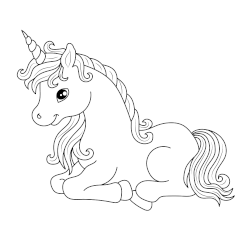 Sitting cute unicorn