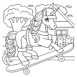 Skateboard unicorn