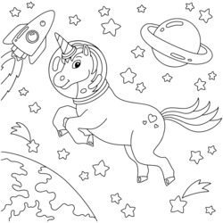 Space unicorn coloring