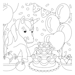 Unicorn coloring birthday