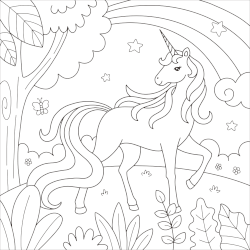 Unicorn coloring book 14