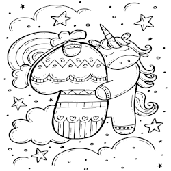 Unicorn coloring book 6