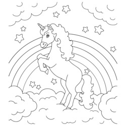 Unicorn coloring clouds