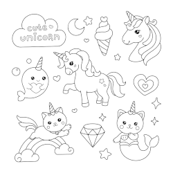 Unicorn drawings cute