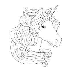 Unicorn head coloring page 3