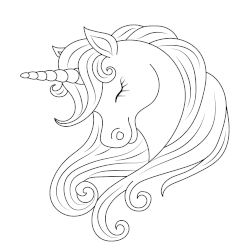 Unicorn head coloring page 5