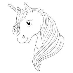 Unicorn head coloring page 6