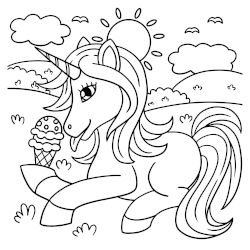 Unicorn likes ice cream