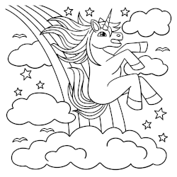 Unicorn over clouds