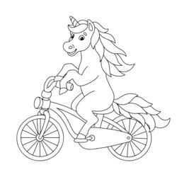 Unicorn riding motorbike