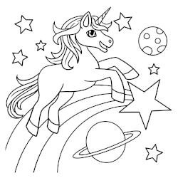 Unicorn shooting on star