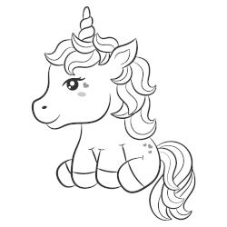 Unicorn sketch coloring page 1