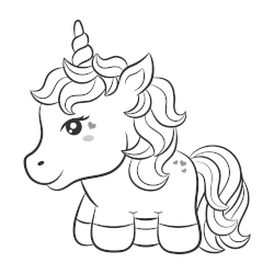 Unicorn sketch coloring page 2