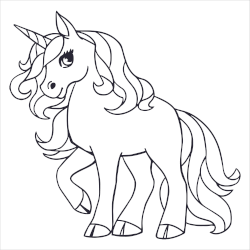 Unicorn sketch coloring page 3