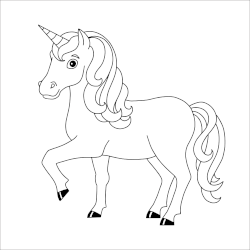 Unicorn sketch coloring page 4