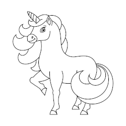 Unicorn sketch coloring page 5