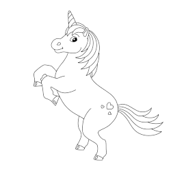 Unicorn sketch coloring page 7